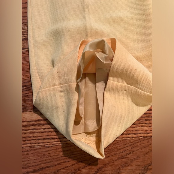 3pc light yellow suit with embellishment on front of jacket and sleeves. - Picture 7 of 13